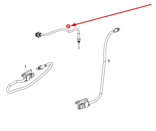 Czujnik temperatury spalin o numerze katalogowym DT2.27148, stosowany w ciągnikach rolniczych marki Fendt schemat