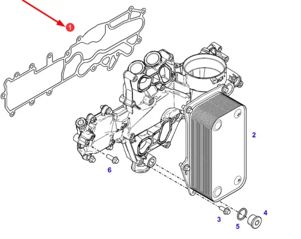 Uszczelka chłodnicy oleju o numerze katalogowym 165F836200510070, stosowana w ciągnikach rolniczych marki Fendt- schemat.