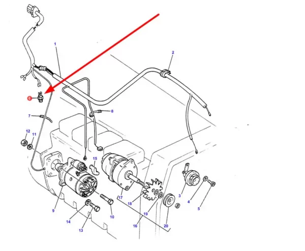 Włącznik bezpieczeństwa rozruchu o numerze katalogowym 50715007, stosowany w ciągnikach rolniczych marki Massey Ferguson schemat.