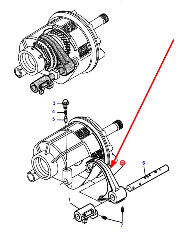 Widełki rewersu o numerze katalogowym 708150008, stosowane w ciągnikach rolniczych marki Massey Ferguson schemat.