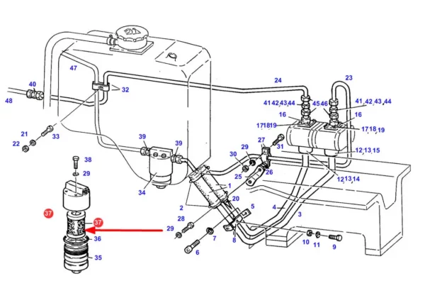 Wysokiej jakośći filtr oleju hydrauliki wkład stosowany jako zamiennik w ciągnikach marki Fendt schemat.