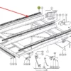 Guma uszczelniająca półkę podsiewacza o wymiarach 3 x 60 x 1970 mm i numerze katalogowym 600084.02, stosowana w kombajnach zbożowych marki Claas schemat.