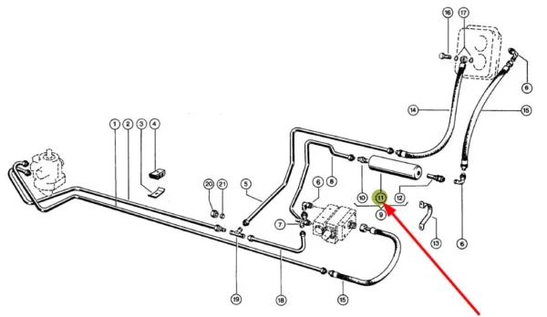 Amortyzator ciśnienia układu hydraulicznego o numerze katalogowym 602751.01, stosowany w kombajnach zbożowych marki Claas schemat.