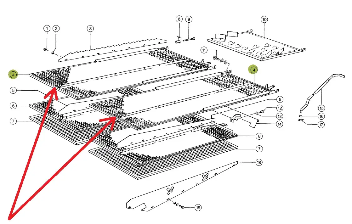 646097.01 Sito żaluzjowe górne 632 x 1739 mm - sklep rolniczy Korbanek