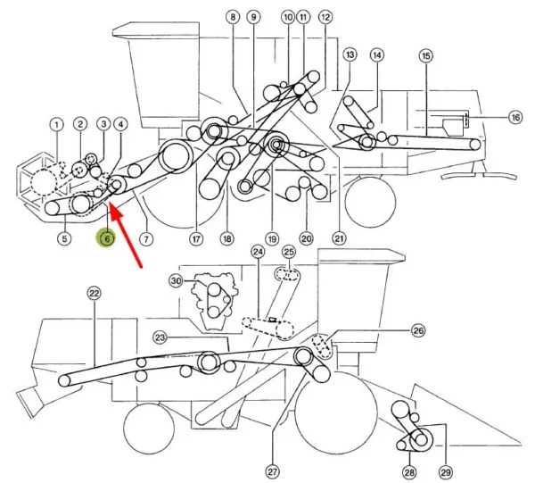 Łańcuch bębna wciągającego o numerze 650174.01, stosowany jako zamiennik oryginlancyh części, montowany w maszynach rolniczych marki Claas.
