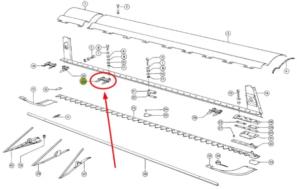 Bagnet podwójny o numerze katalogowym 676235.05, stosowany w kombajnach zbożowych marki Claas schemat.