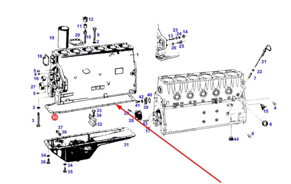 Uszczelka miski olejowej o numerze katalogowym 75-175, stosowana w ciągnikach rolniczych marki Fendt schemat.