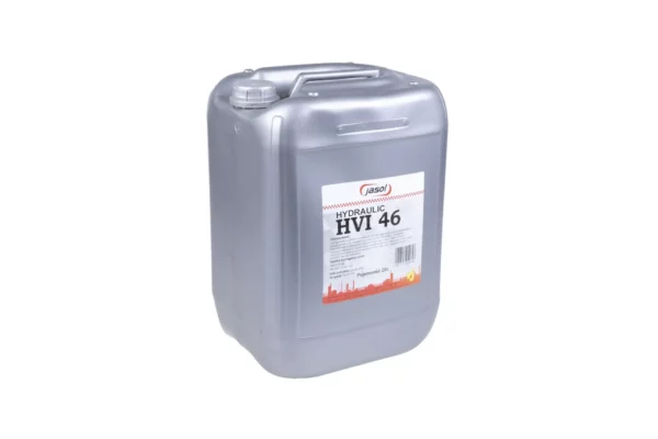 Olej hydrauliczny Jasol Hydraulic HVI 46, w opakowaniu o pojemności 20 litrów, to olej przeznaczony do stosowania w wysokoobciążonych układach przeniesienia siły, napędu i sterowania hydraulicznego, przekładniach hydraulicznych oraz innych mechanizmach r
