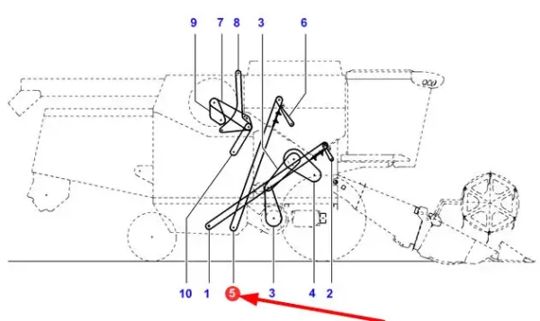 Łańcuch elewatorowy o numerze katalogowym 323288100, stosowany w kombajnach zbożowych marek Massey Ferguson, Fendt i Laverda. Schemat