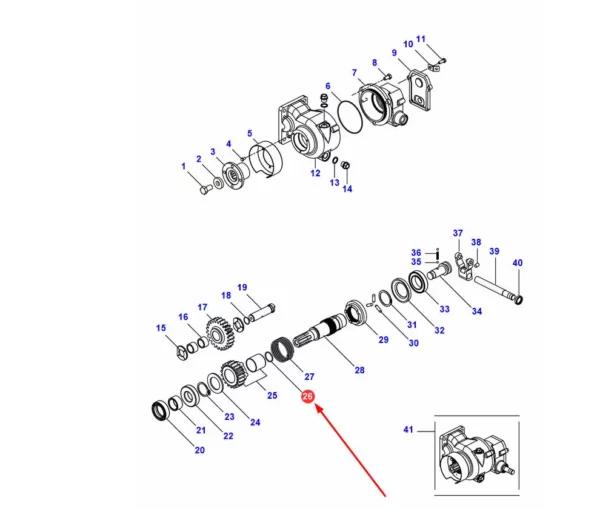 Pierścień oring o wymiarach 32,99 x 2,62 i numerze katalogowym IO329926, stosowany w ciągnikach rolniczych marek Massey Ferguson, Challenger i Valtra-schemat.