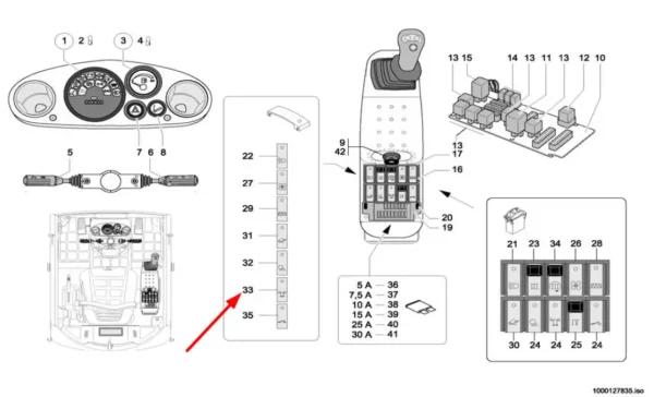 Oryginalna nakładka przełącznika o numerze katalogowym 1000052356  stosowana w ładowarkach marki Kramer schemat.