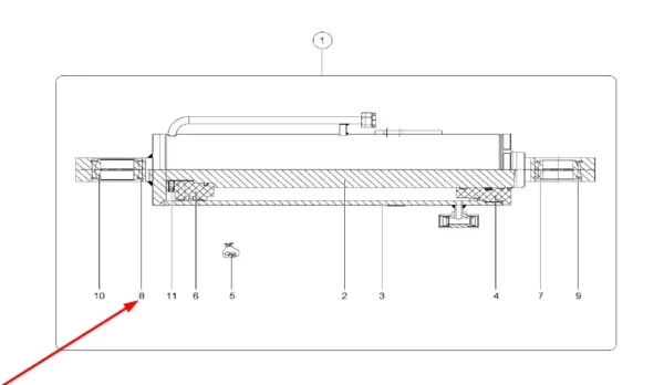 Oryginalne Łożysko ślizgowe silownika hydraulicznego  o numerze katalogowym 1000115387, stosowane w ładowarka marki Kramer schemat