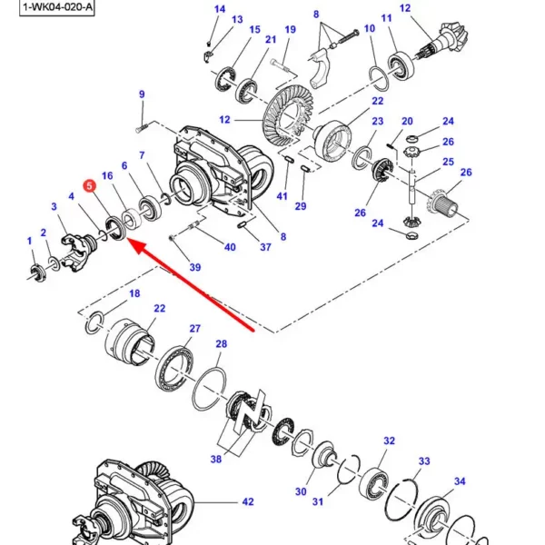 Pierścień simering przedniej osi o wymiarach 55 x 85 x 10/14,5 i numerze katalogowym 3765720M1N, stosowany w ciągnikach rolniczych marki Massey Ferguson schemat.