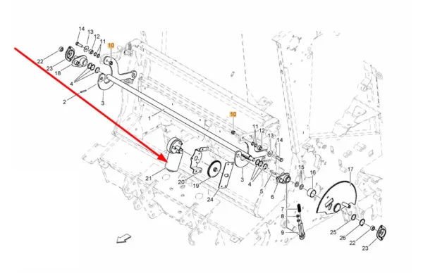 Oryginalny silnik elektryczny mechanizmu podawania siatki o numerze katalogowym A140118100, stosowany w prasach zwijających marki Kverneland schemat.