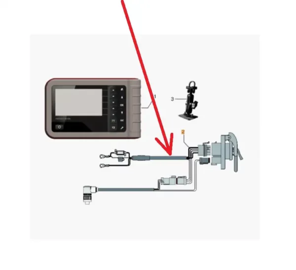 Oryginalny przewód elektryczny ISO wraz z gniazdem ISOBUS o numerze katalogowym MT00002272, stosowany w prasach zwijających marki Kverneland schemat.