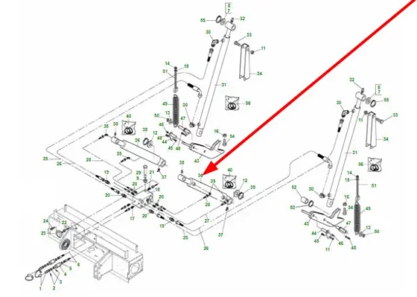 Oryginalny siłownik hydrauliczny o numerze katalogowym B0H400087R, stosowany w prasach marki Maschio-Gaspardo schemat.