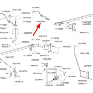 Oryginalna dźwignia ręcznej zmiany znacznika przejazdów o numerze katalogowm 66000667, stosowana w siewnikach marki Monosem.