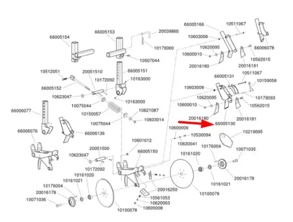 Oryginalny cyklon redlicy podsiewacza o numerze katalogowym 66005130, stosowany w siewnikach marki Monosem schemat.