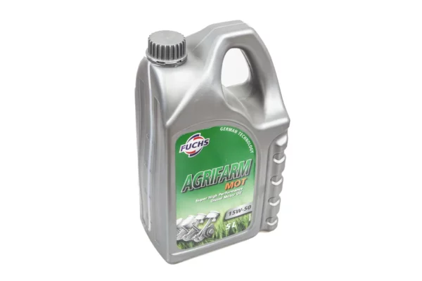 Olej silnikowy Agrifarm MOT 15W50 5l uniwersalny wielosezonowy olej przeznaczony do wielu typów pojazdów i maszyn dla silników benzynowych oraz diesla