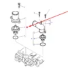 Oryginalny termostat silnika marki Perkins o numerze katalogowym 4133L507, stosowany w ciągnikach rolniczych marek Massey Ferguson i Valtra schemat