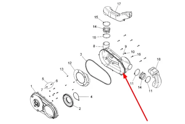 Oryginalna pokrywa sprzęgła ASM, stosowana w quadach marki Polaris schemat