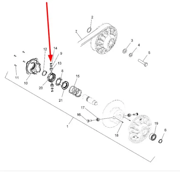 Oryginalna rolka łożyska oporowego sprzęgła, stosowana w quadach marki Polaris schemat.