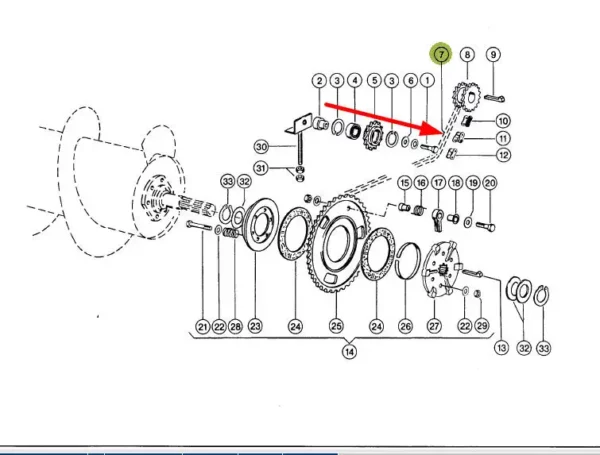 Łańcuch rolkowy napędu bębna wciągającego o numerze katalogowym SD12AH1X95, stosowany w kombajnach zbożowych i hederach marki Claas schemat.
