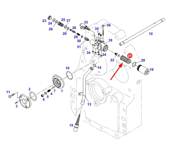 Wkład filtra oleju hydrauliki o numerze katalogowym HY10208, stosowany w ciągnikach rolniczych marki Fendt schemat.