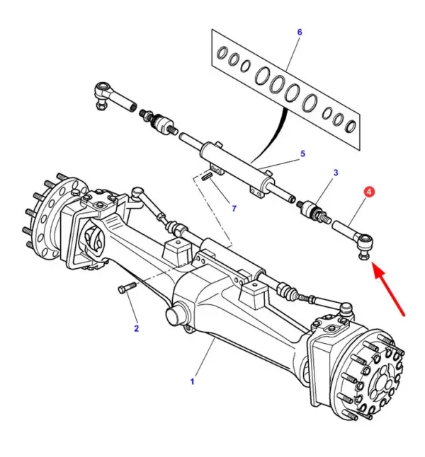 Przegub kulowy o numerze katalogowym SHP212KR, stosowany w ciągnikach rolniczych marek Challenger oraz Massey Ferguson schemat.