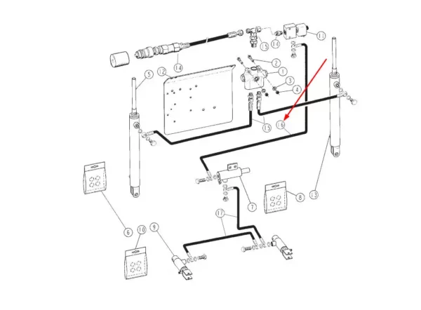 Oryginalny, gumowy przewód hydrauliczny o numerze katalogowym 683031, stosowany w siewnikach marki Sulky.-schemat