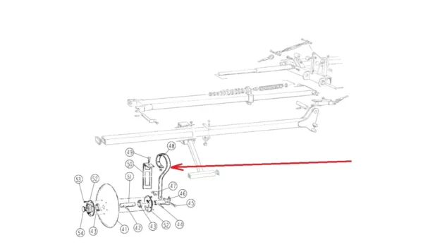 Oryginalny uchwyt znacznika o numerze katalogowym 980003, stosowany w siewnikach zbożowych marki Sulky.-schemat