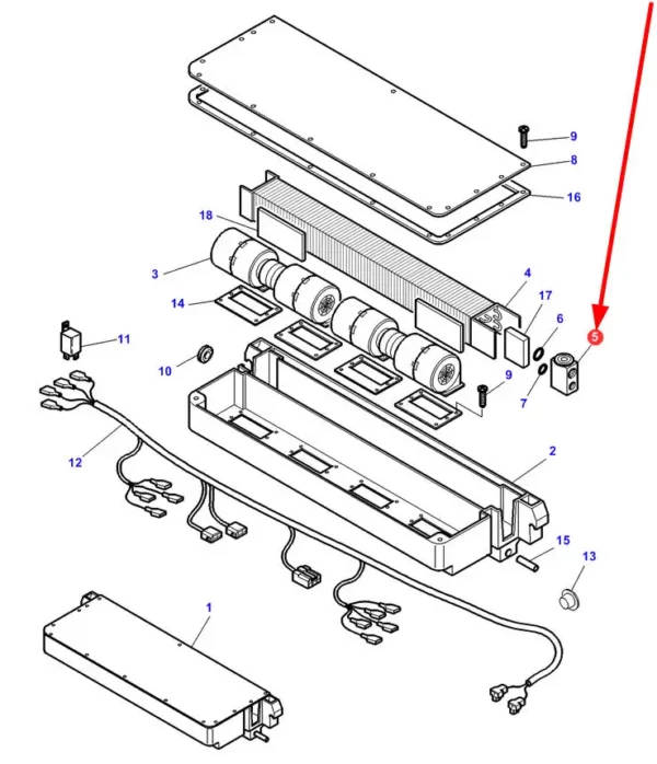 Zawór klimatyzacji o numerze katalogowym 106794, stosowany w ciągnikach rolniczych marki Massey Ferguson schemat.