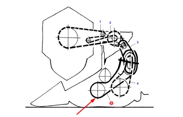 Pas klinowy klasyczny marki Tagex o wymiarach C x 2350 li i numerze katalogowym 340433423, stosowany w kombajnach zbożowych marek Challenger, Fendt, Laverda i Massey Ferguson schemat