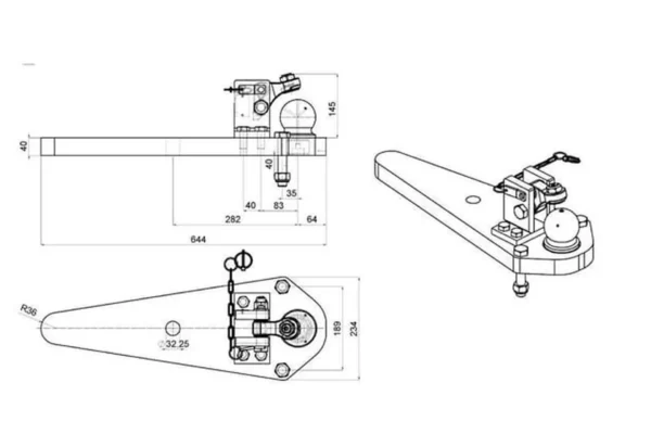 Scharmüller Płyta nośna zaczepu, K80 644 mm