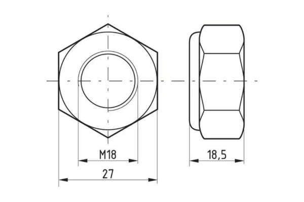 Towar Nakrętka sześciokątna samohamowna DIN985 stalowa ocynk kl. 8 M18x2.50 Towar