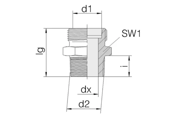 Voss Złącze gwintowane M16x1.5 8S 1/4NPT