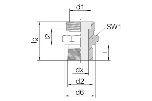 Voss Przyłącze proste 3/8" BSP - M16x1.5 8S