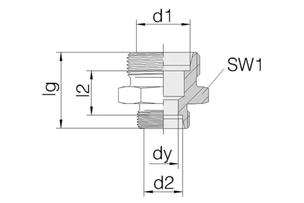 Voss Złącze proste redukcyjne M14x1.5 8L - M12x1.5 6L