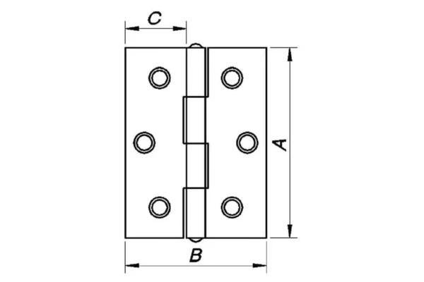 Unbranded Zawias skrzyniowy 63x18 mm