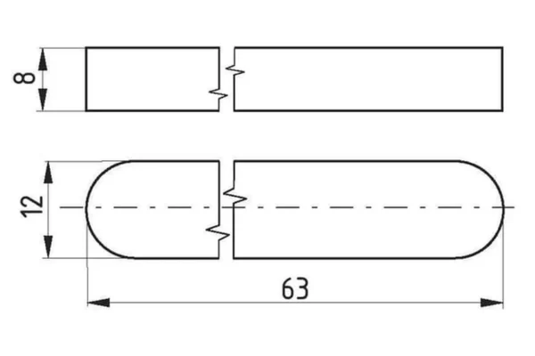 Towar Wpust pryzmatyczny Towar, 12 x 8 x 63 mm