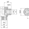 Voss Złącze Banjo 1/4" BSP - M14x1.5 8L
