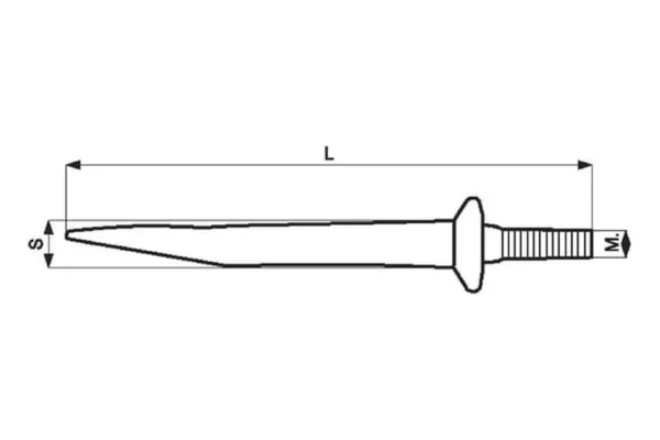 Non Original Ząb brony polowej prosty, M16, 18 x 190 mm