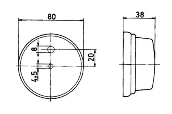 Jokon Lampa obrysowa okrągła 12/24V biała przykręcana O 80 mm Jokon