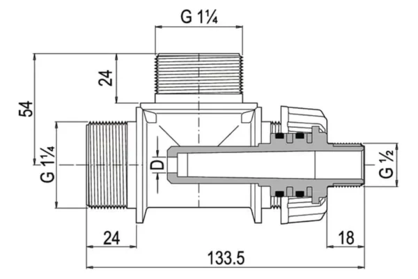 Arag Eżektor rozwadniacza 3-drożny 9 mm Venturi