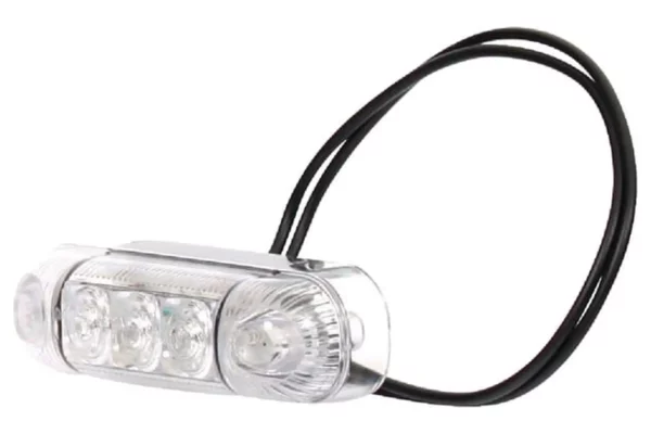 Waś Lampa obrysowa LED, prostokątna, 12/24V przezroczysta, przykręcana 3 LED Waś