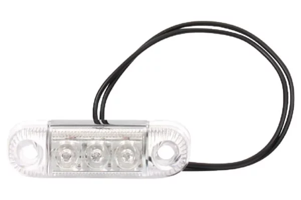 Waś Lampa obrysowa LED, prostokątna, 12/24V przezroczysta, przykręcana 3 LED Waś