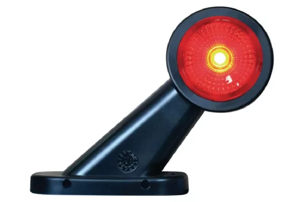 Waś Lampa obrysowa LED, lewa, okrągła, 12/24V czerwona/przezroczysta, przykręcana Waś