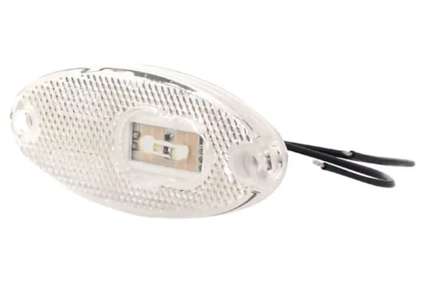 Waś Lampa obrysowa LED, owalna, 12/24V biała, przykręcana Waś