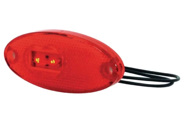 Waś Lampa obrysowa LED, owalna, 12/24V pomarańczowa/czerwona, przykręcana Waś