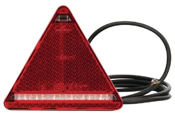 Waś Lampa tylna zespolona LED, lewa, trójkątna, 12/24V czerwona, przykręcana Waś